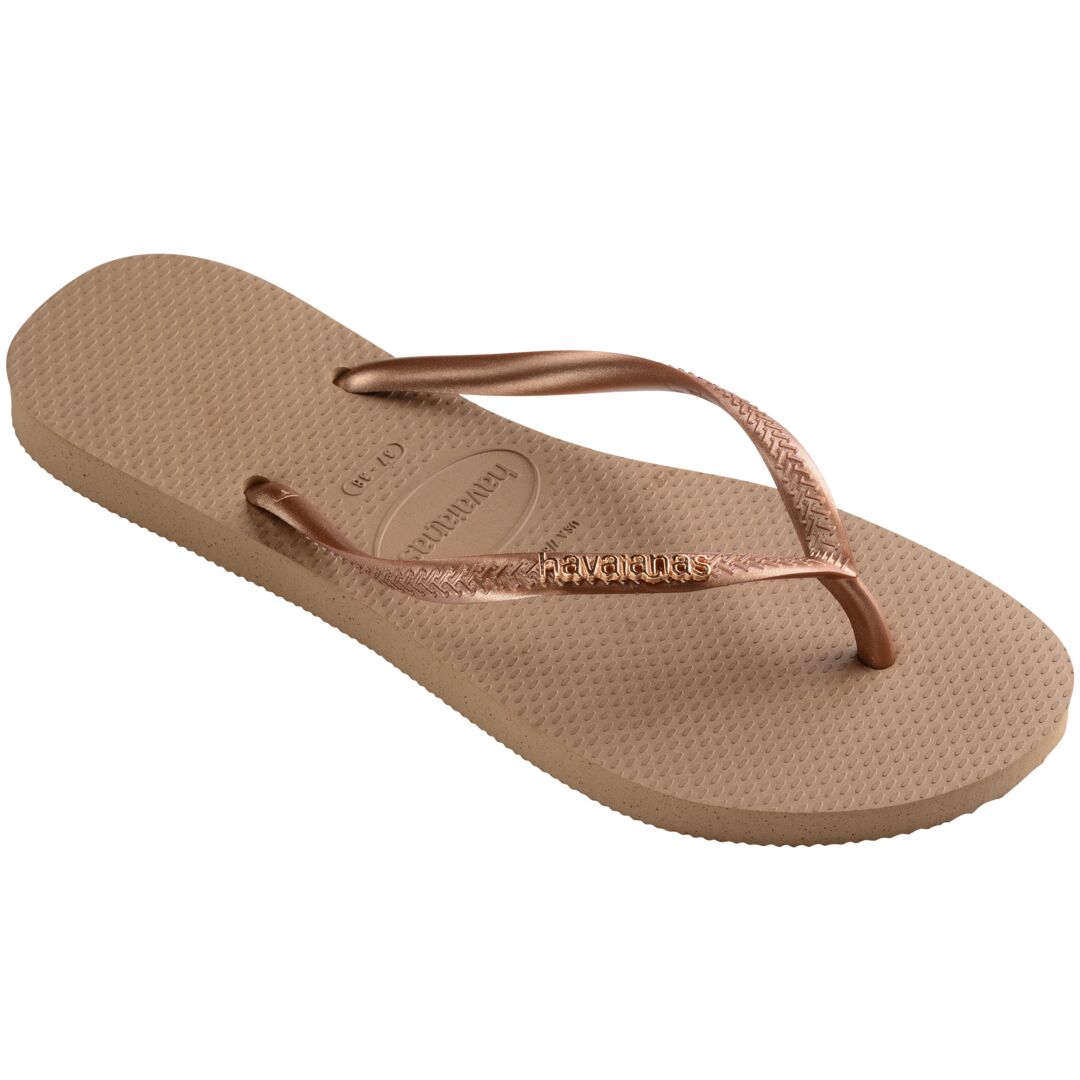 Havaianas Slim Logo Metallic Rose Gold