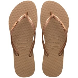 Havaianas Slim Logo Metallic Rose Gold