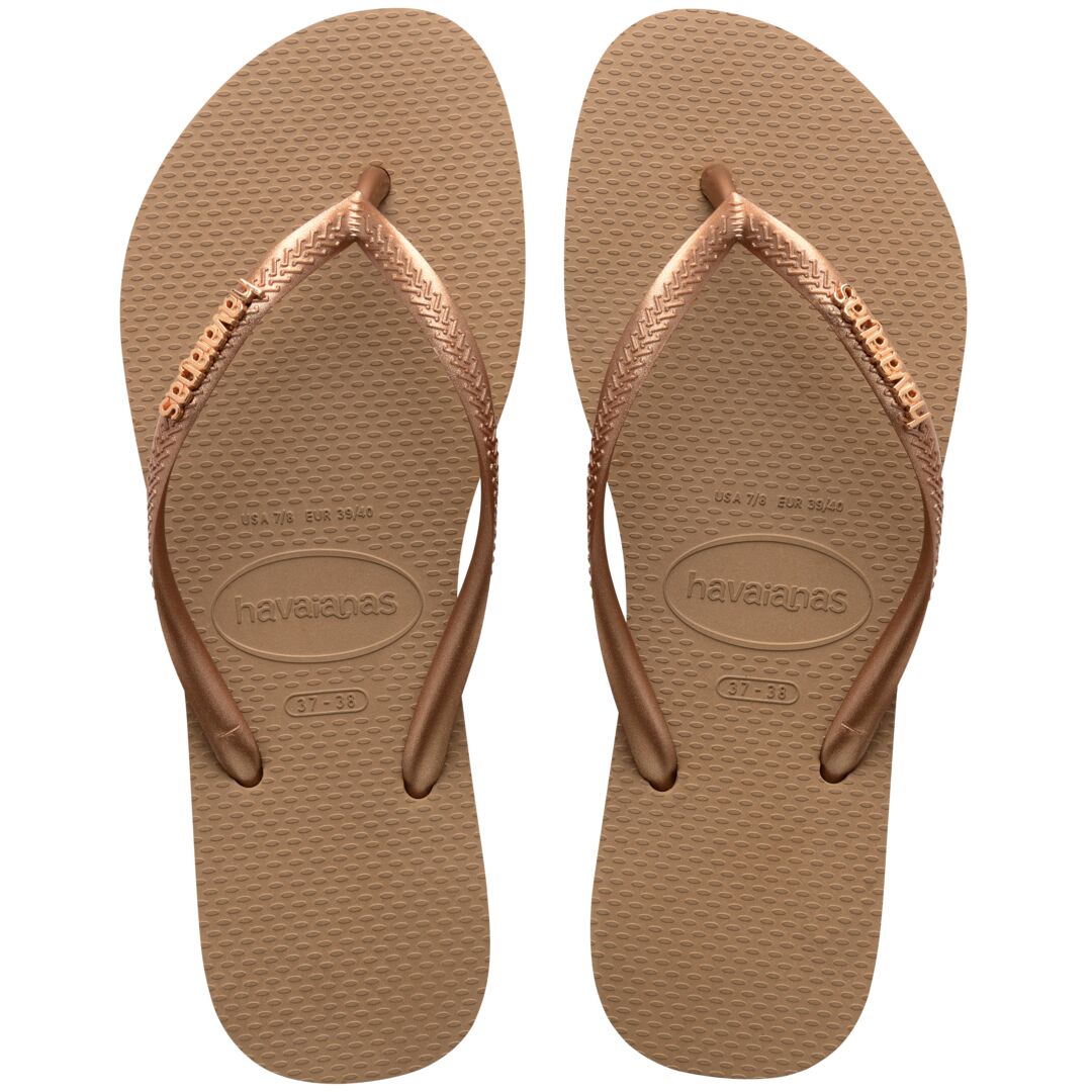 Havaianas Slim Logo Metallic Rose Gold