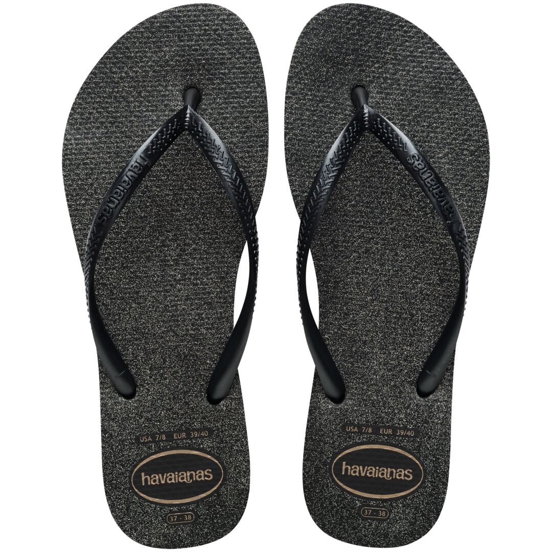 Havaianas Slim Gloss Black / Silver / Black