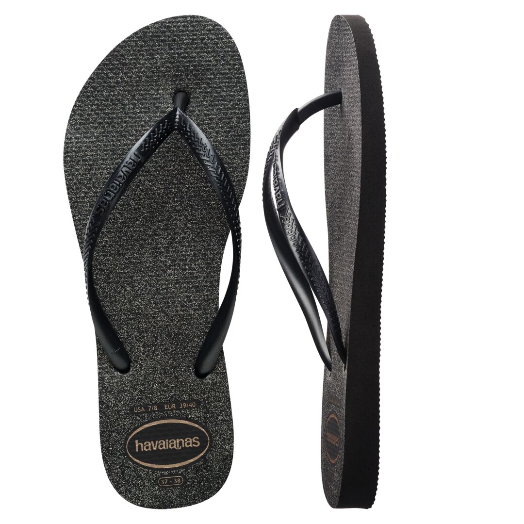 Havaianas Slim Gloss Black / Silver / Black - Image 3