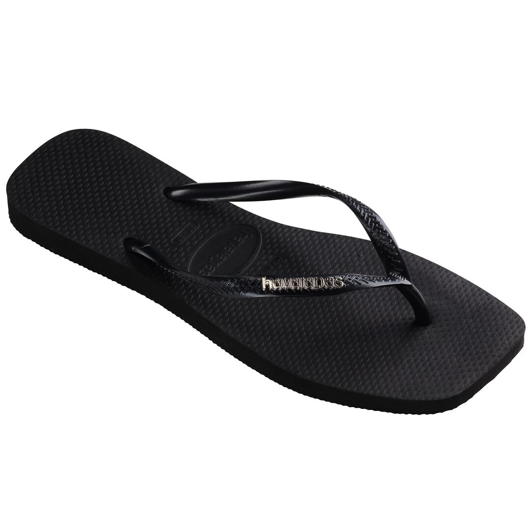 Havaianas Slim Square Logo Metallic Black/Silver - Image 9