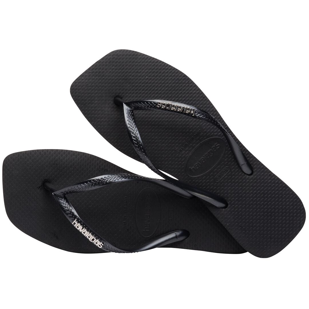 Havaianas Slim Square Logo Metallic Black/Silver - Image 8