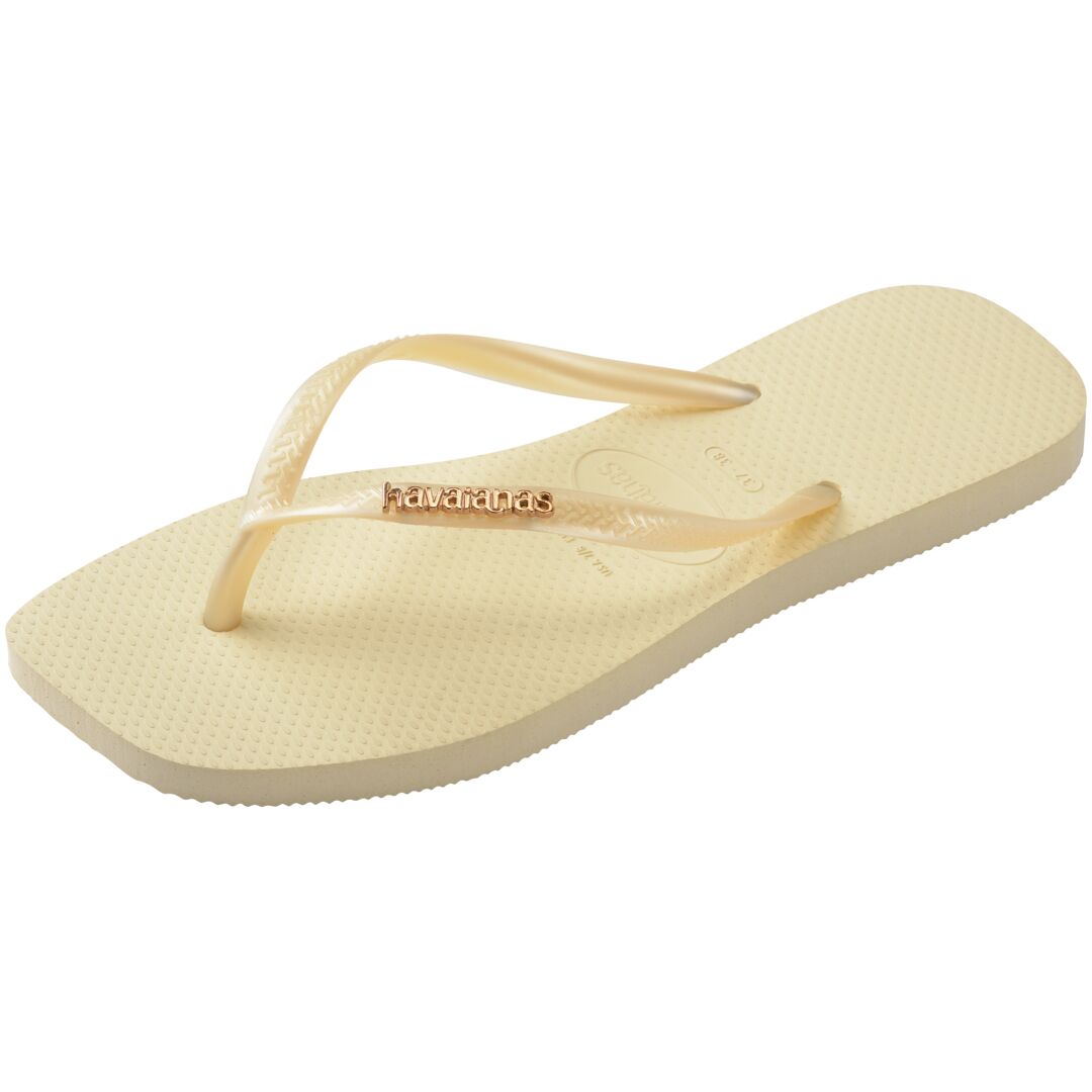Havaianas Slim Square Logo Metallic Buttercream - Image 2